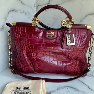 Coach Limited Edition Pinnacle Caroline Ostrich and Alligator Embossed Satchel